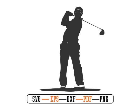 Golf Playing Svg Vector Silhouette File Graphics Crafts