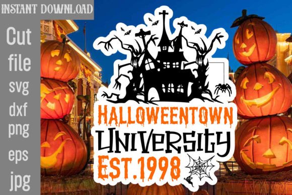 Halloweentown University Est.1998 Sticker Graphics for Crafts