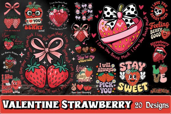 Valentine Strawberry SVG Bundle: Graphics and Crafts Review